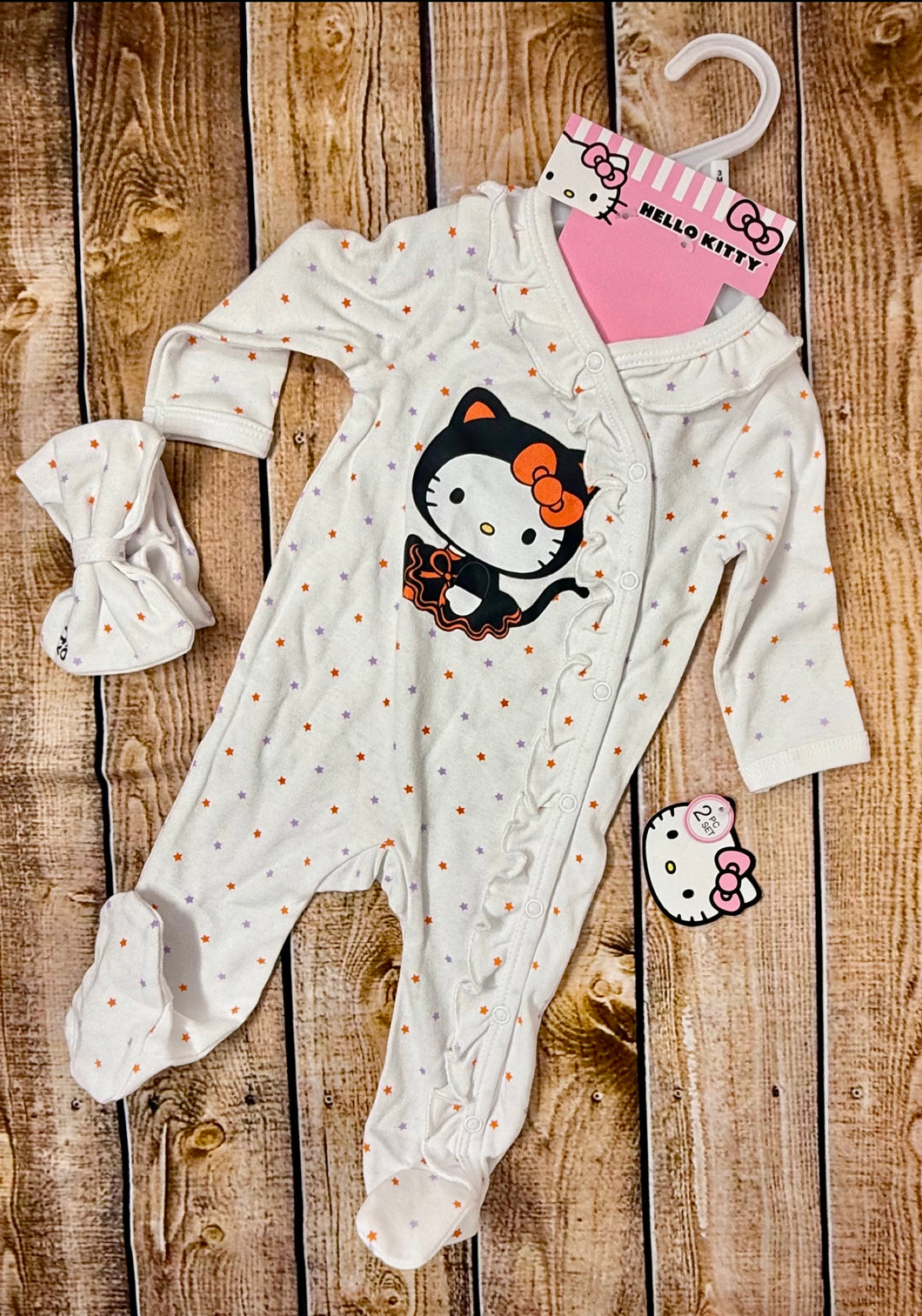 Hello Kitty Halloween Baby Girl Sleeper. Size 3 Months