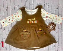 Load image into Gallery viewer, Baby Girl “My First Thanksgiving” Dress #1