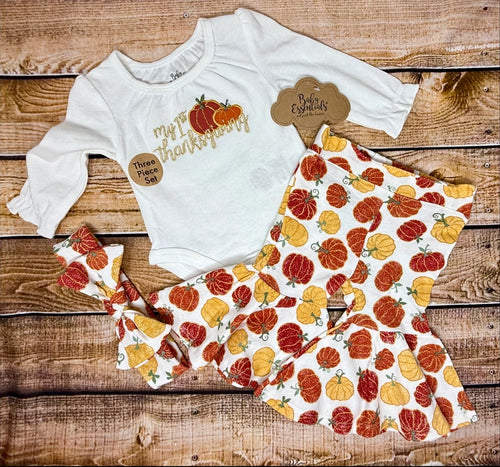 Baby Girls”My 1st Thanksgiving”  3 Piece Outfit