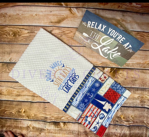 Embroidered Customt Made “Lake” Theme Kitchen Towels