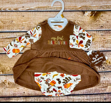 Load image into Gallery viewer, Baby Girl “My First Thanksgiving” Dress #2