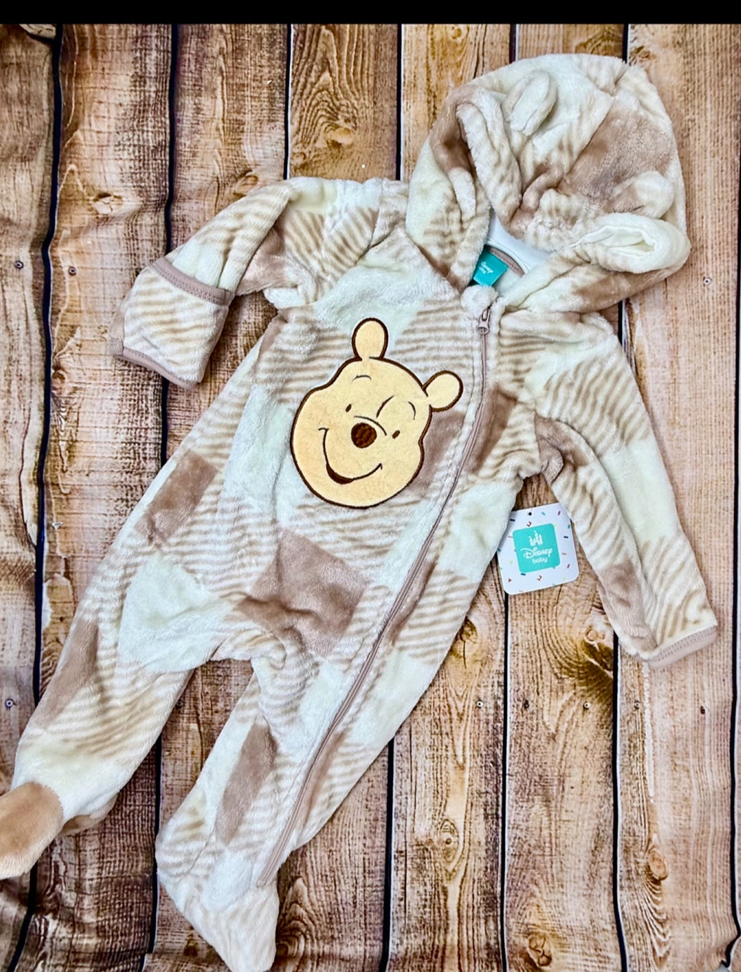 Winnie The Pooh Light Brown Plush Baby Romper
