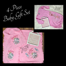 Load image into Gallery viewer, 4 Piece Embroidered Baby Elephant Gift Set