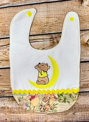 Winnie The Pooh & Friends YELLOW Baby Bib & Burp Cloth Set
