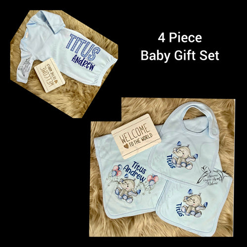 Baby Elephant Blanket 4 Piece  Set