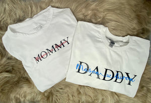 Mommy/Daddy Personalized Long Sleeve Matching Shirts