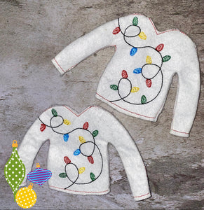 Christmas Holiday Embroidered Sweaters For Santa Helper Or Dolls