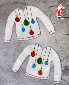 Christmas Holiday Embroidered Sweaters For Santa Helper Or Dolls