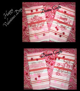 Embroidered Valentine Theme Towels