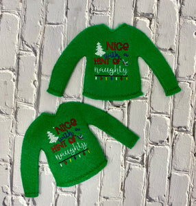 Christmas Holiday Embroidered Sweaters For Santa Helper Or Dolls