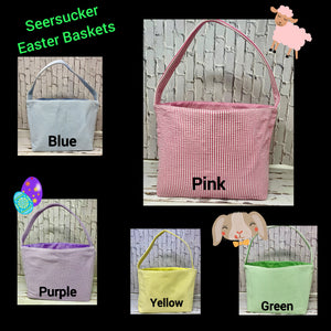 Seersucker Plaid Easter Basket