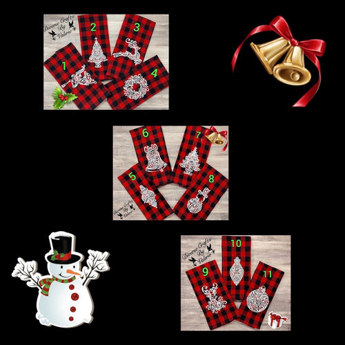 Embroidered Holiday Christmas Kitchen Towels