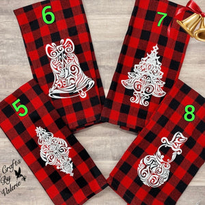 Embroidered Holiday Christmas Kitchen Towels