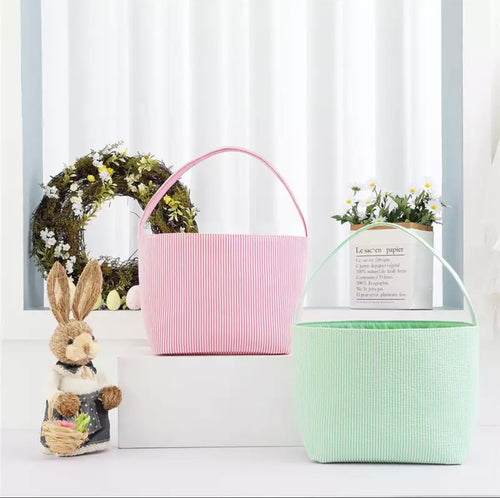 Seersucker Plaid Easter Basket