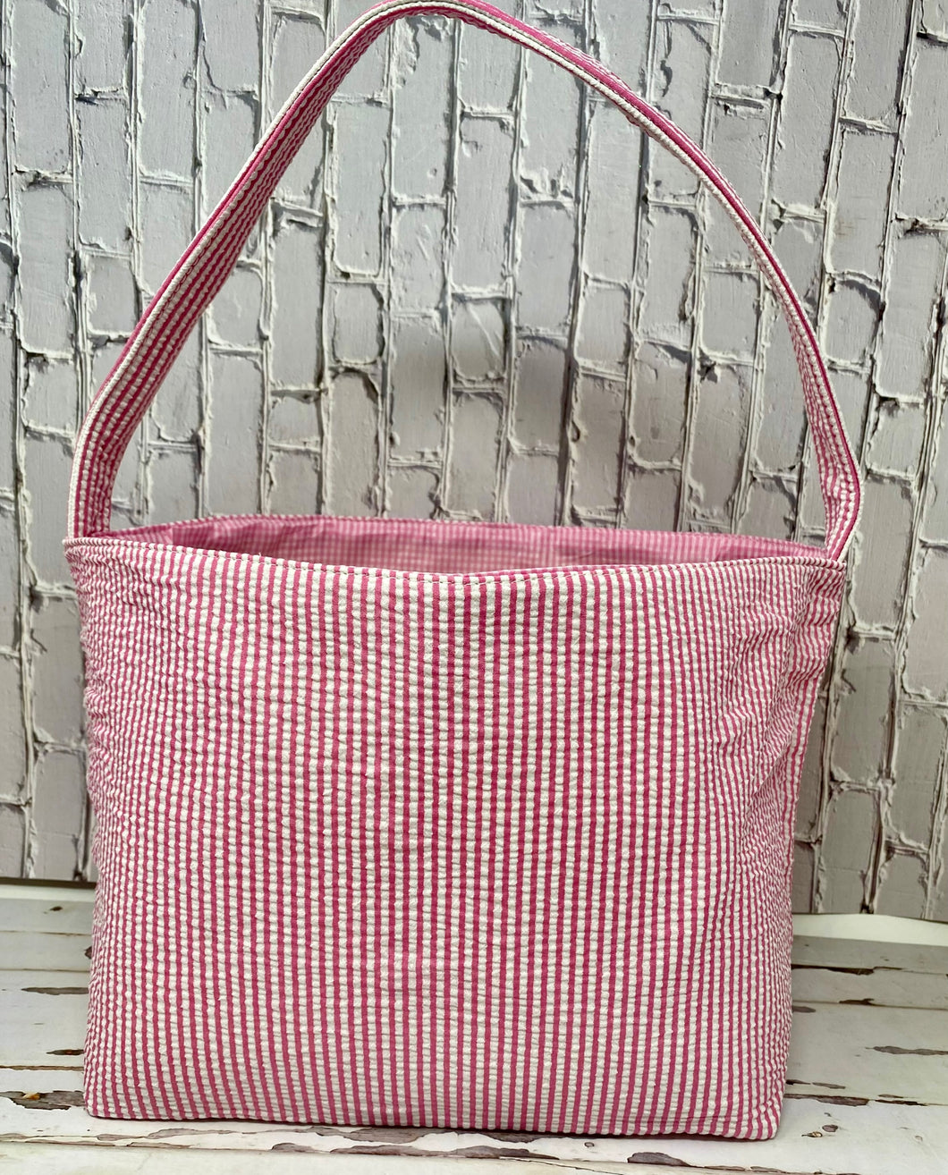 Seersucker Plaid Easter Basket