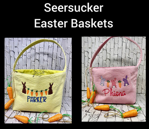 Personalized Seersucker Easter Basket