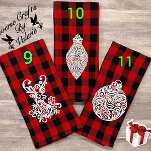 Embroidered Holiday Christmas Kitchen Towels