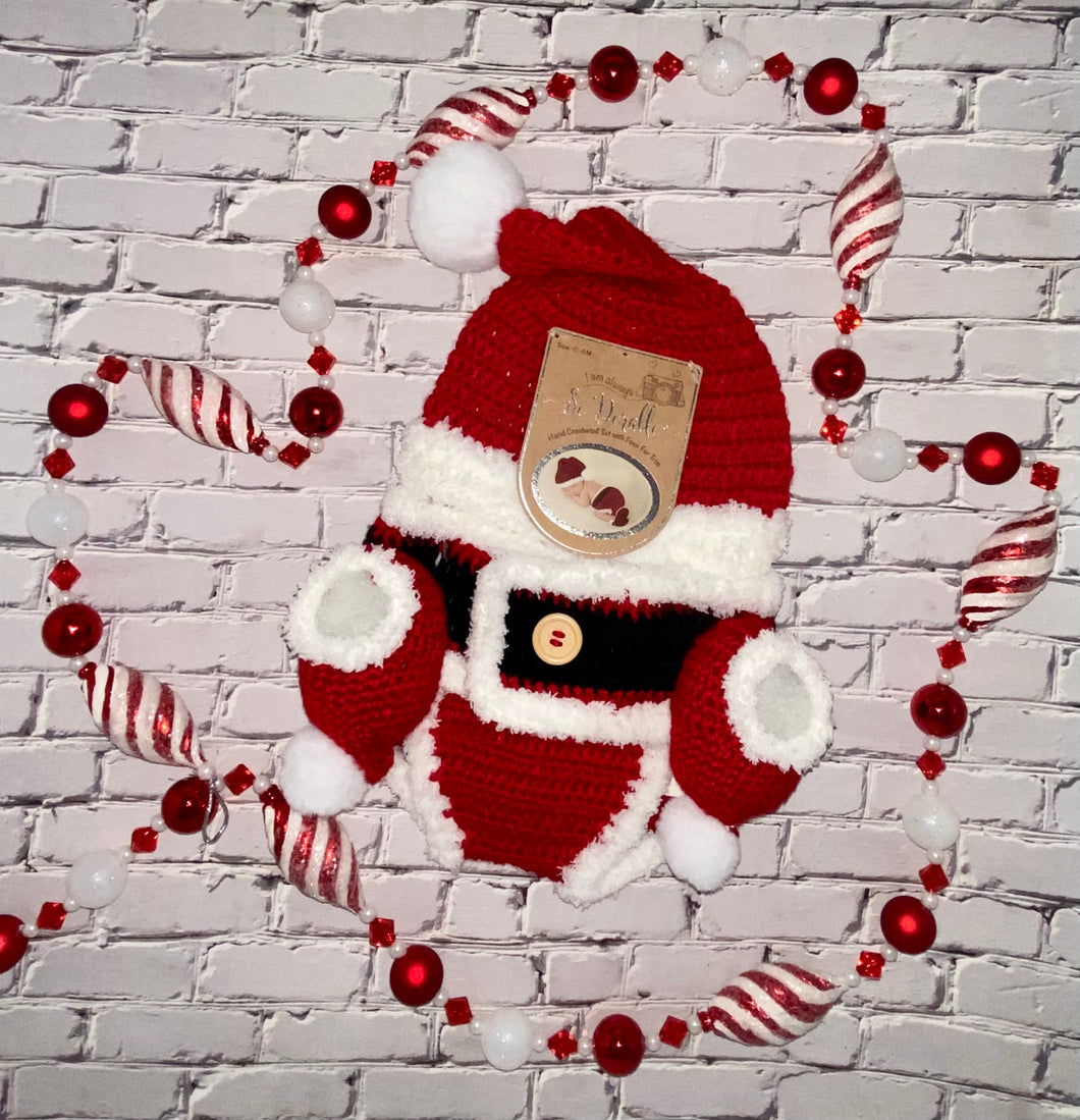 Infant Santa Crochet 3 Piece Outfit