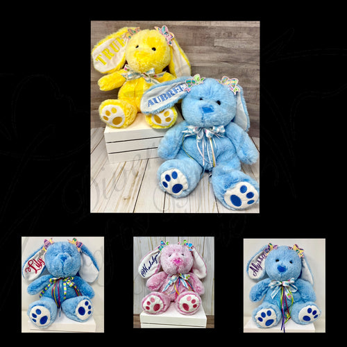 Easter Personalized Embroidered Plush Bunny/Rabbit (Both Ears)